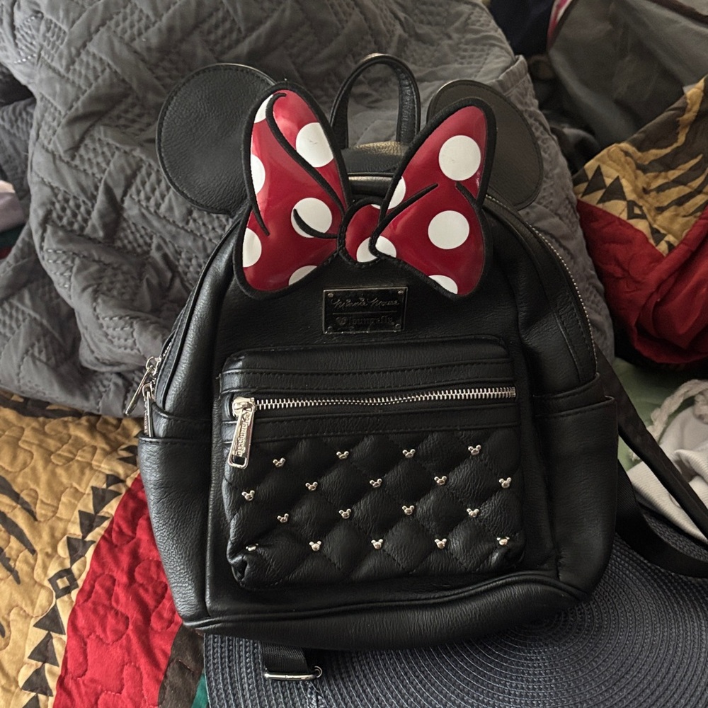 Loungefly Black Backpack with Red and White Accents